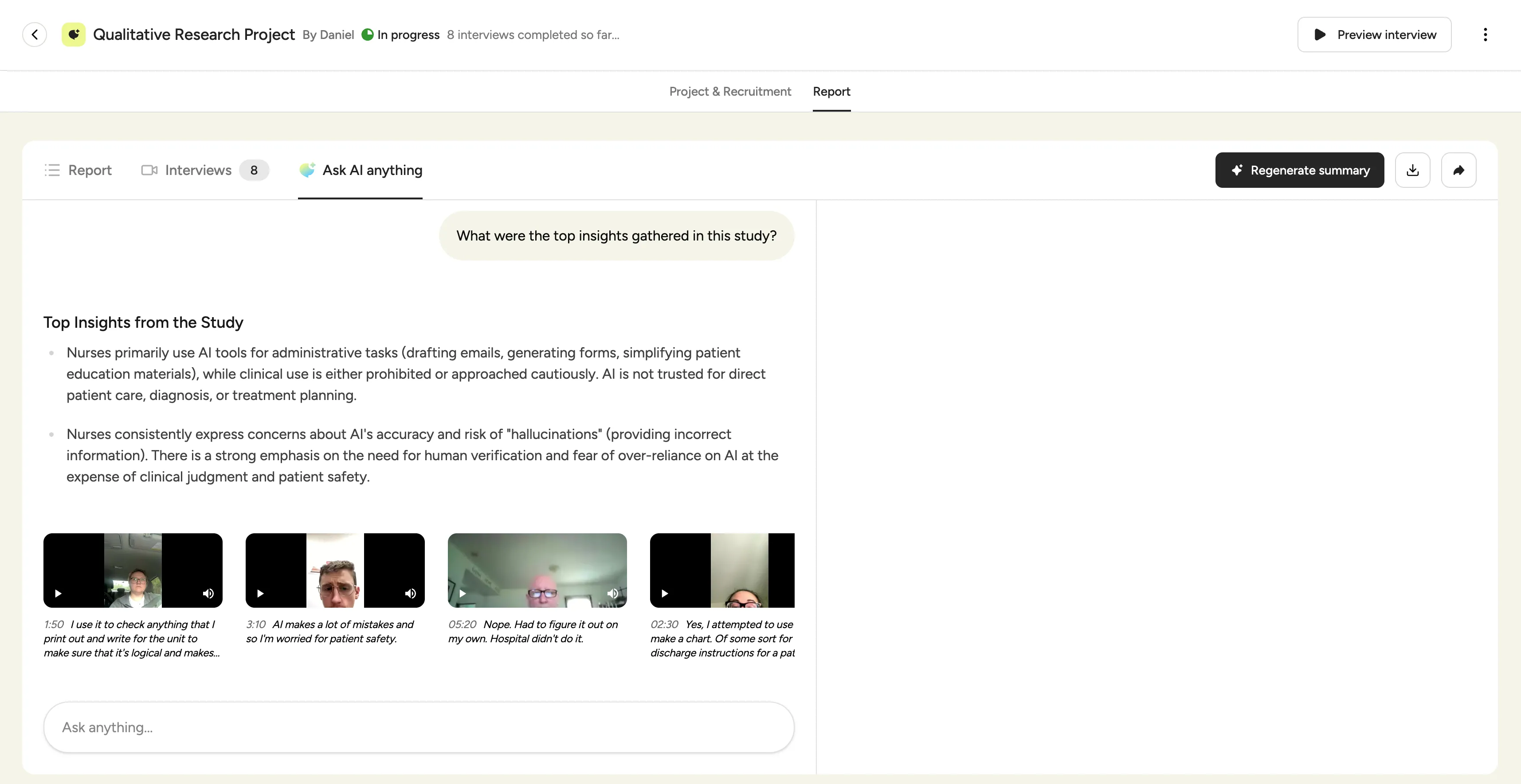 Example of "Ask AI anything" by Persona