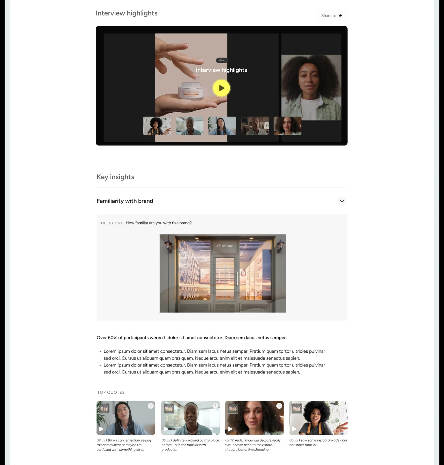 Example of a report generated by Persona